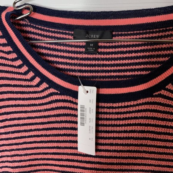 NEW~ J Crew Shoulder-button Sweater In Stripe Size M - Picture 2 of 9